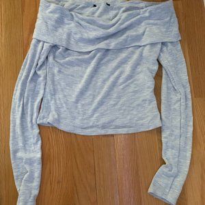 Folded top baby blue shirt